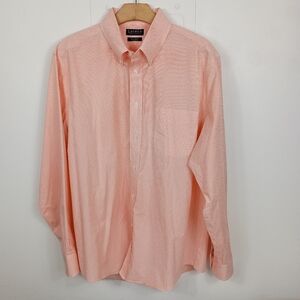 Lauren Ralph Lauren Dress Shirt Orange Gingham Classic Button Down Preppy Career